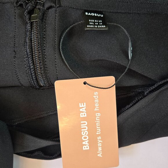 BAOSUU Midi Bodycon Dress Tummy Control Dress Sz: 12 Black - Picture 15 of 16